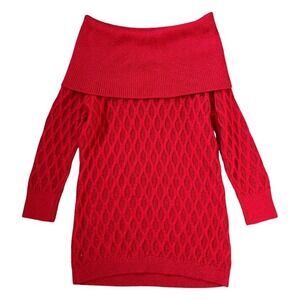 Red Off The Shoulder Sweater sz L